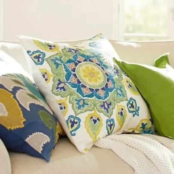 Pottery Barn Brea Emroidered Pillow (2) - Picture 1 of 7